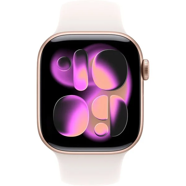 Apple Watch Series 11, Smartwatch (roségold, Aluminium, 42 mm, Sportarmband blassrosa S/M, Cellular)