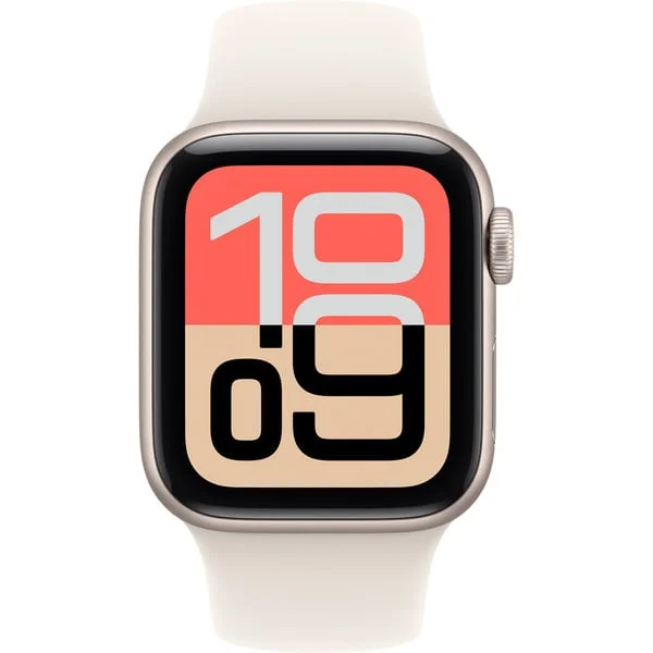 Apple Watch SE 3, Smartwatch (silber, Aluminium, 40 mm, Sportarmband polarstern M/L, Cellular)