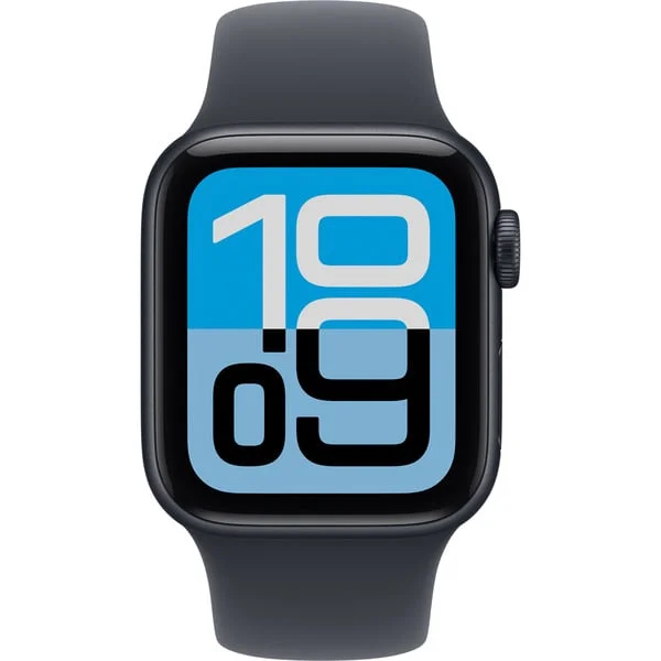 Apple Watch SE 3, Smartwatch (schwarz, Aluminium, 40 mm, Sportarmband Mitternacht S/M, Cellular)