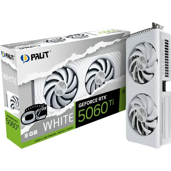 Palit GeForce RTX 5060 Ti OC WHITE 8GB, Grafikkarte (weiß, DLSS 5, 3x DisplayPort, 1x HDMI 2.1)