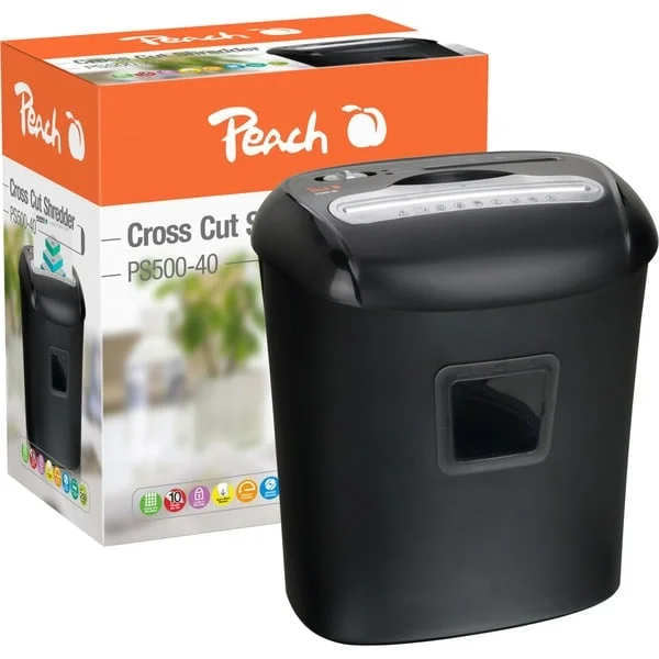 Peach Cross Cut Schredder PS500-40, Aktenvernichter (schwarz)