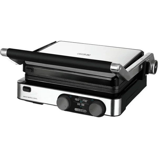 Cecotec Kontaktgrill Rock'Ngrill Dual (schwarz/edelstahl, 2.000 Watt)