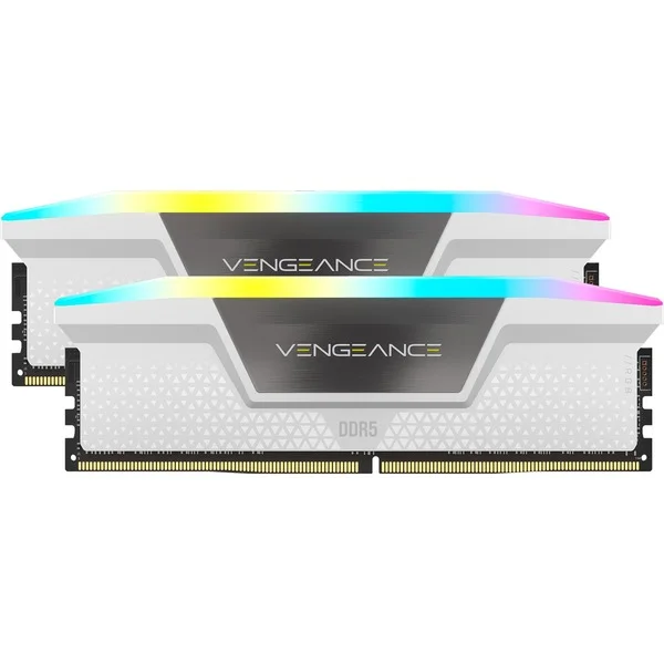 Corsair DIMM 64 GB DDR5-6000 (2x 32 GB) Dual-Kit, Arbeitsspeicher (weiß, CMH64GX5M2B6000C30W, Vengeance RGB, INTEL XMP)