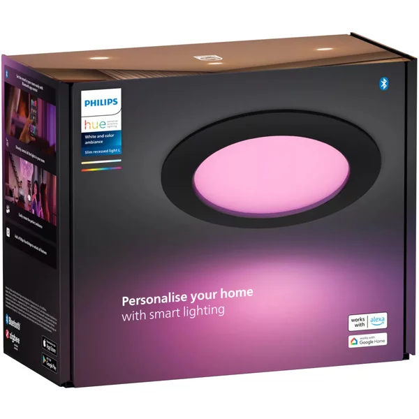 Philips HUE White & Color Ambiance Slim Einbauleuchte 170 mm, LED-Leuchte (schwarz)
