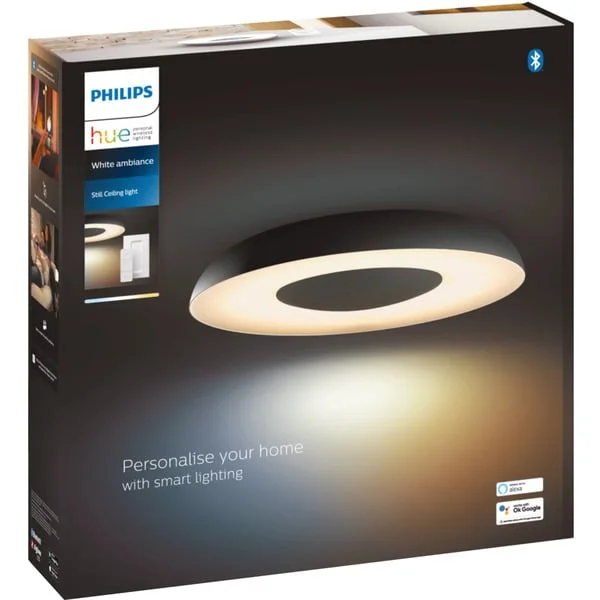 Philips HUE White Ambiance Still Deckenleuchte, LED-Leuchte (schwarz, inkl. Hue Dimmschalter)