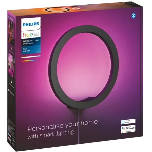 Philips HUE White & Color Ambiance Sana Wandleuchte, LED-Leuchte (schwarz)