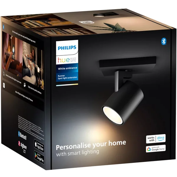 Philips HUE White Ambiance Runner Einerspot, LED-Leuchte (schwarz, Erweiterung)
