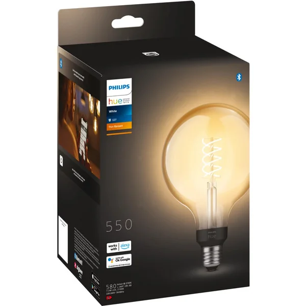 Philips HUE White Filament Lampe E27 Giant Globe G125 550 lm, LED-Lampe
