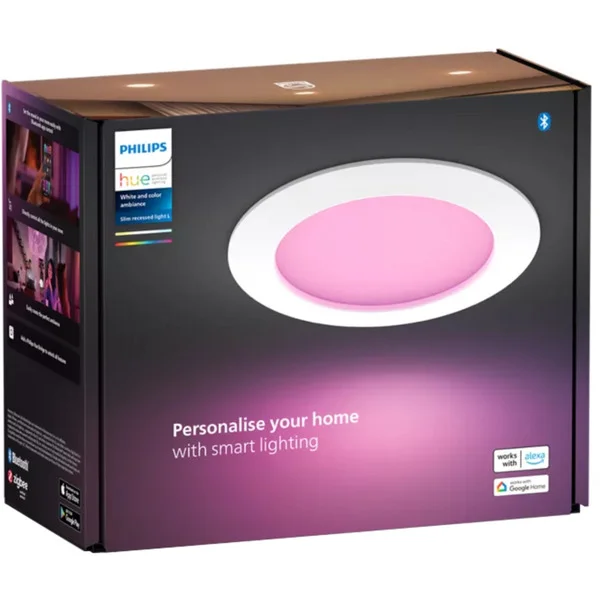 Philips HUE White & Color Ambiance Slim Einbauleuchte 170 mm, LED-Leuchte (weiß)