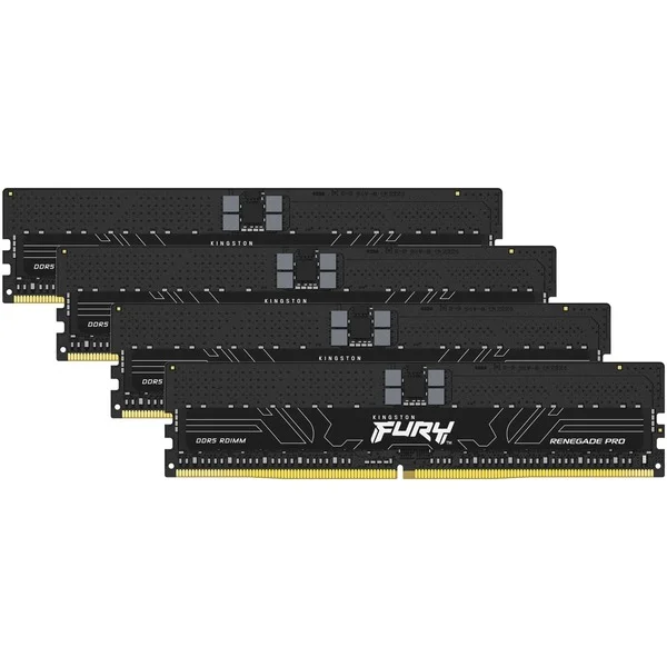 Kingston FURY RIMM 64 GB DDR5-6000 (4x 16 GB) Quad-Kit ECC, Arbeitsspeicher (schwarz, KF560R32RBEK4-64, Renegade Pro, Registered, INTEL XMP, AMD EXPO)