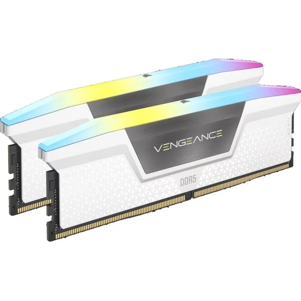 Corsair DIMM 64 GB DDR5-5600 (2x 32 GB) Dual-Kit, Arbeitsspeicher (weiß, CMH64GX5M2B5600C40W, Vengeance RGB, INTEL XMP)