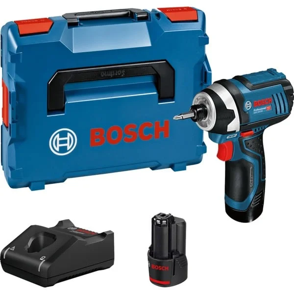 Bosch Professional Akku-Drehschlagschrauber GDR 12V-105 Professional (blau/schwarz, 2x Li-Ionen Akku 2,0Ah, in L-BOXX)