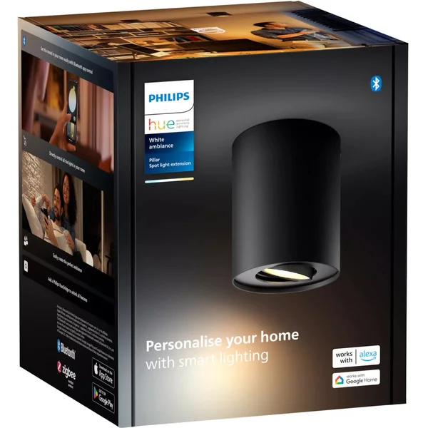 Philips HUE White Ambiance Pillar Einzelspot, LED-Leuchte (schwarz, Erweiterung)
