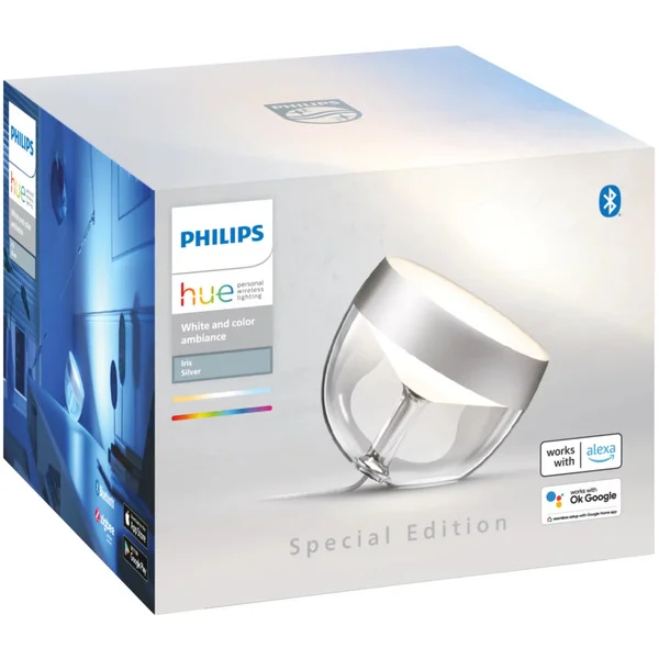 Philips HUE White & Color Ambiance Iris Tischleuchte Special Edition, LED-Leuchte (silber)