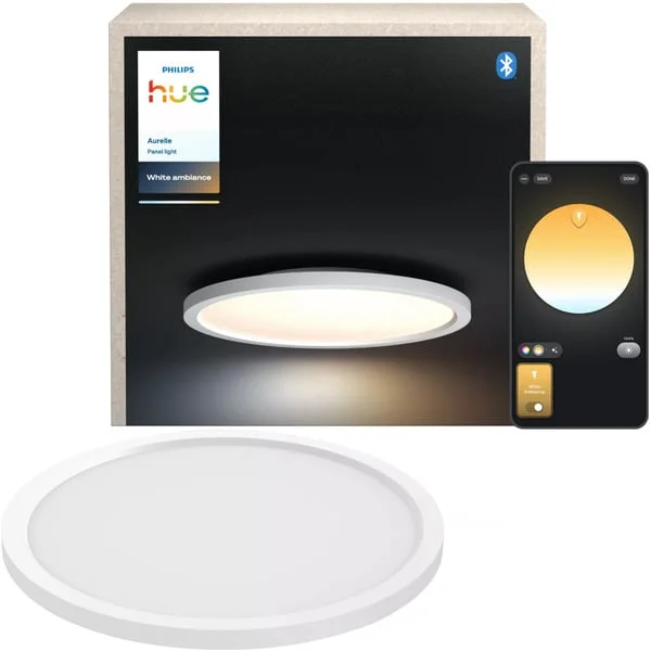 Philips HUE White Ambiance Aurelle runde Panelleuchte, LED-Leuchte (weiß)