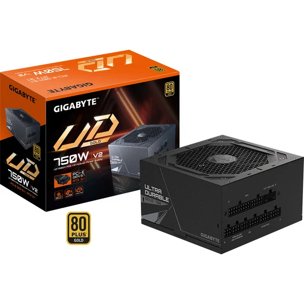 GIGABYTE GP-UD750GM PG5 V2 750W, PC-Netzteil (schwarz, 1x 12-Pin High Power GPU, 4x PCIe, Kabel-Management, 750 Watt)