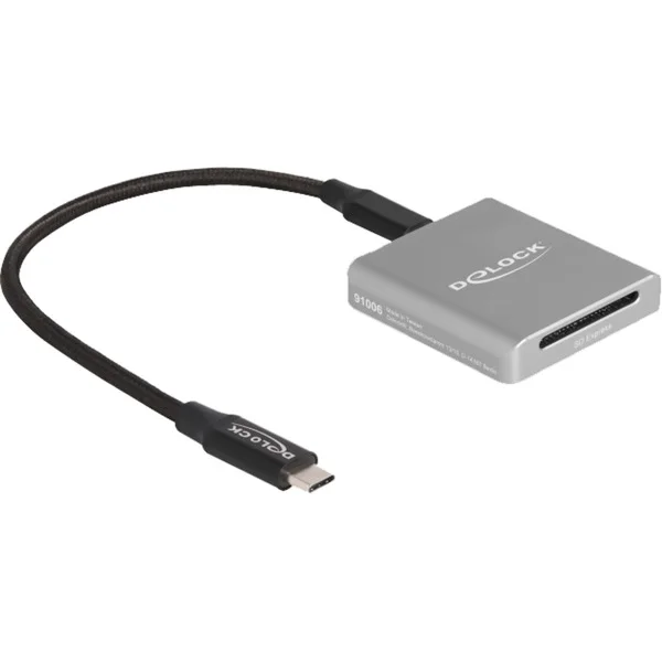 DeLOCK USB Type-C Card Reader für SD Express (SD 7.1) Speicherkarten, Kartenleser (aluminium)