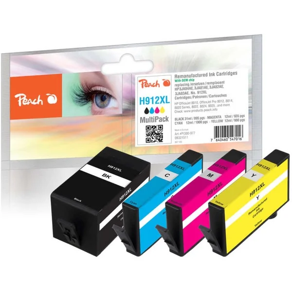 Peach Tinte Spar Pack PI300-977 (kompatibel zu HP 912XL (3YP34AE))