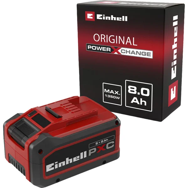 EINHELL Akku Power-X-Change Plus Multi-Ah 18Volt 5,0 bis 8,0Ah (rot/schwarz, Multi-Ah Technologie)