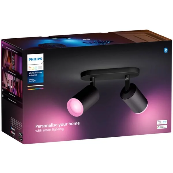 Philips HUE White & Color Ambiance Fugato 2er-Spot, Leuchte (schwarz)