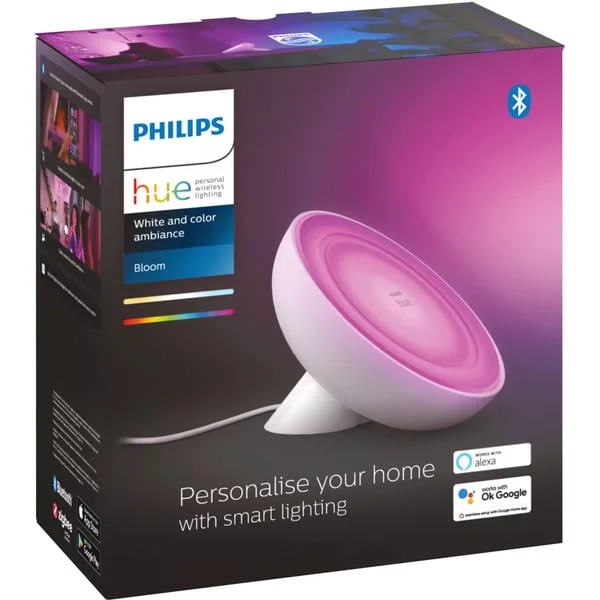 Philips HUE White & Color Ambiance Bloom Tischleuchte, LED-Leuchte (weiß)