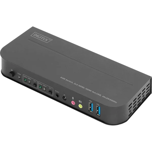 Digitus KVM Switch HDMI 2x1, KVM-Switch (schwarz)