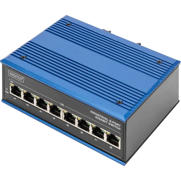 Digitus 8 Port Gigabit Ethernet, Switch (blau)