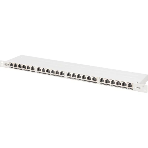 Digitus CAT 6A, Klasse EA High Density Patchpanel, 24 Port (grau, 0,5 HE, geschirmt)