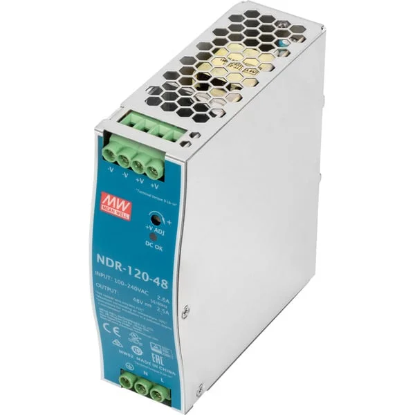 Digitus Industrielles Netzteil, 48V DC, 120 Watt (silber/blau, zur Hutschienenmontage)