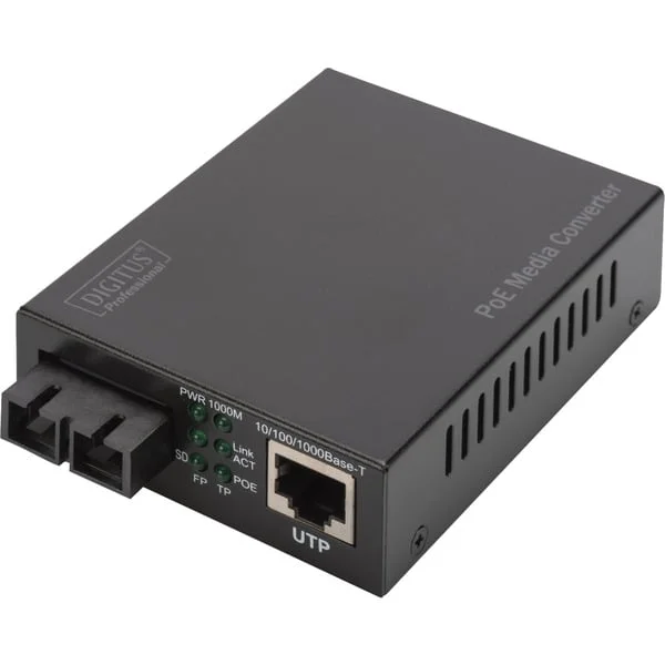 Digitus Gigabit PoE Medienkonverter, RJ45 / SC, SM, PSE