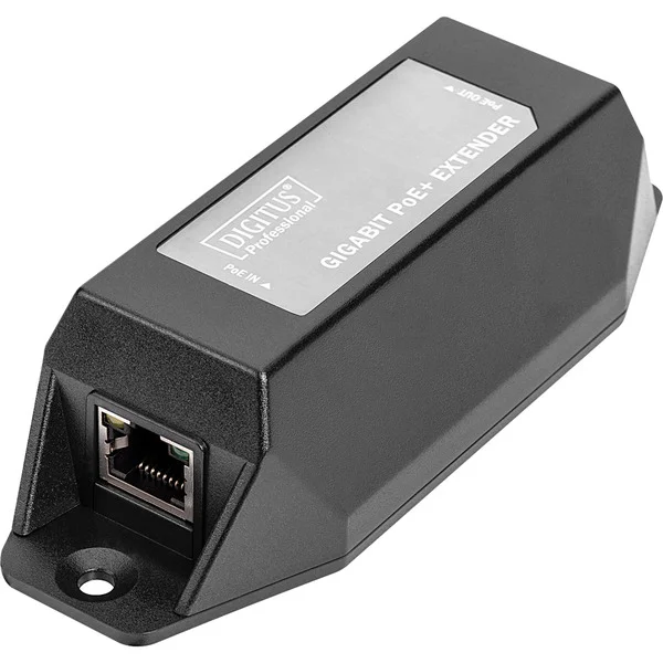 Digitus Gigabit Ethernet PoE+ Repeater, 802.3at 22 W, PoE-Repeater (schwarz)