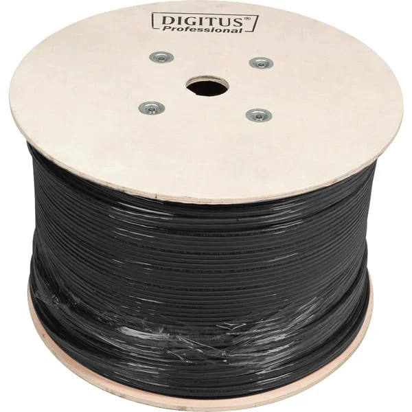 Digitus Professional Cat.7 S/FTP Erdverlegekabel, simplex, PE (schwarz, 500 Meter Trommel)
