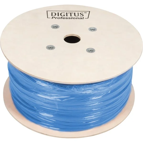 Digitus Professional Cat.6a U/UTP Verlegekabel simplex, Eca (blau, 305 Meter Trommel)