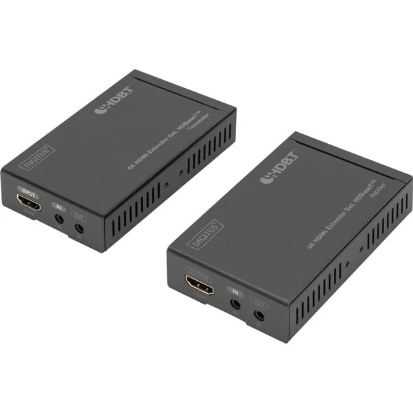Digitus 4K HDBaseT HDMI Extender Set, HDMI Verlängerung (schwarz, 4K/30Hz, 70 m)