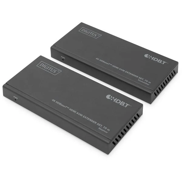 Digitus 4K HDBaseT HDMI KVM Extender Set, HDMI Verlängerung (schwarz, 70 m)