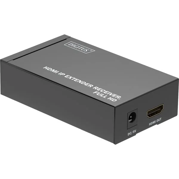 Digitus HDMI IP Extender Receiver DS-55518, Full HD, HDMI Verlängerung (schwarz, Empfängereinheit für DS-55517)