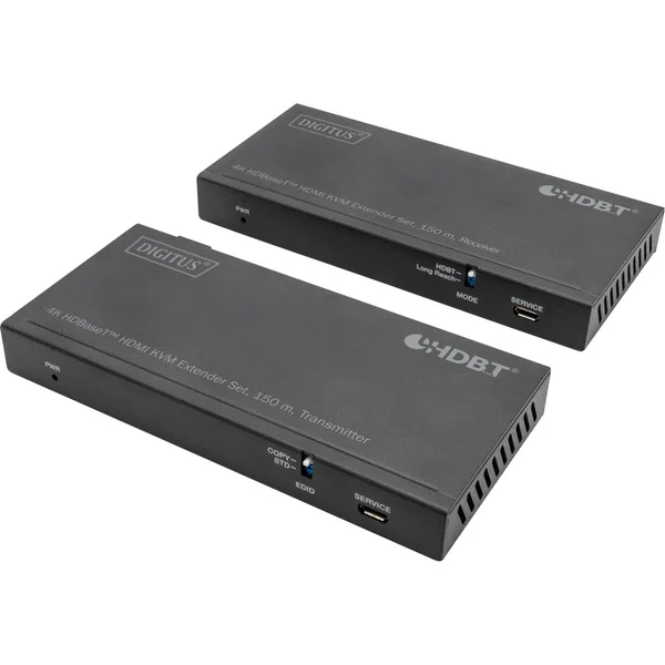 Digitus 4K HDBaseT 2.0 HDMI KVM Extender Set, HDMI Verlängerung (schwarz, 150 m)