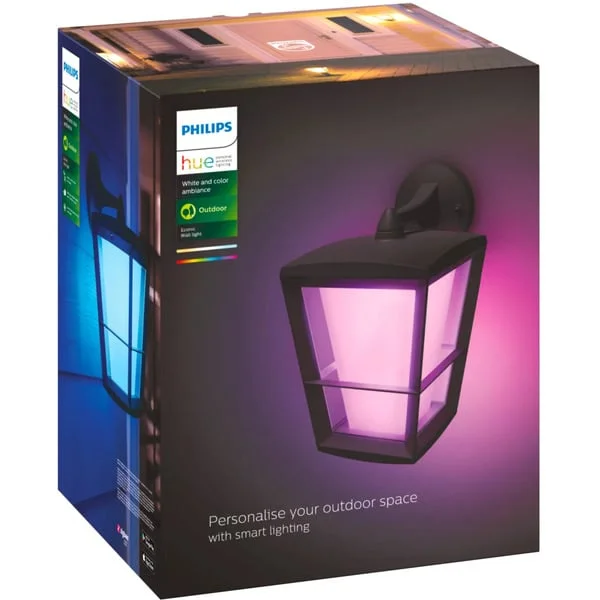 Philips HUE White & Color Ambiance Econic Outdoor hängende Wandleuchte, LED-Leuchte (schwarz)