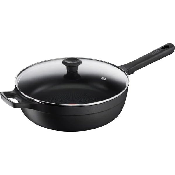 Tefal Schmorpfanne Trattoria Pro, Ø 28cm (schwarz, mit Glasdeckel)