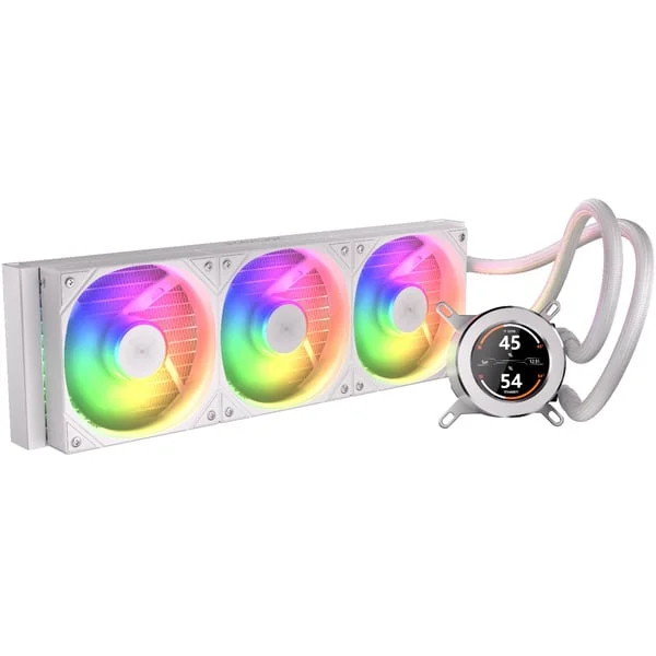 Krux HydroGlance 360 LCD White, Wasserkühlung (weiß)