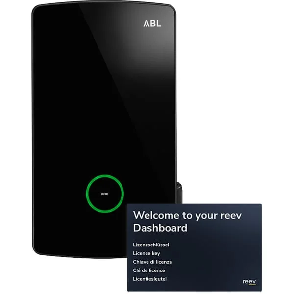 ABL E-Mobility Wallbox eM4 Single, Controller reev ready, 22kW (schwarz, 3-phasig, WLAN, Bluetooth, LTE, MID-Energiezähler)