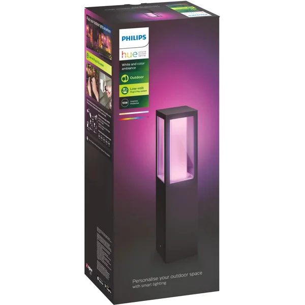 Philips HUE White & Color Ambiance Impress Sockelleuchte (Niedervolt), LED-Leuchte (schwarz)