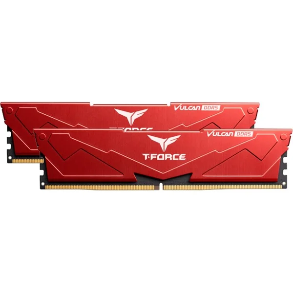 Team Group DIMM 32 GB DDR5-5600 (2x 16 GB) Dual-Kit, Arbeitsspeicher (rot, FLRD532G5600HC32DC01, VULCAN, INTEL XMP)