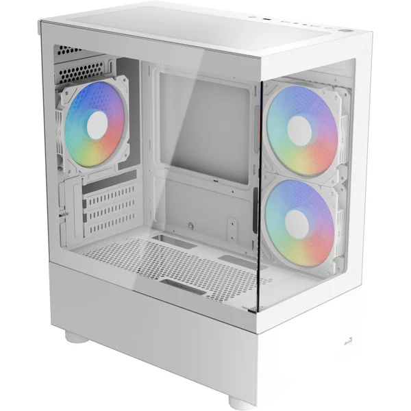 Aerocool Viewport Mini-G-WT-v4 ARGB, Tower-Gehäuse (weiß, Tempered Glass x 2)