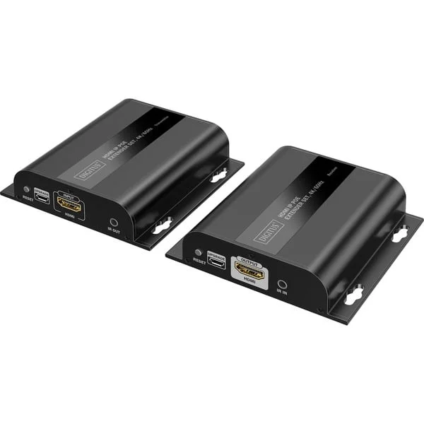 Digitus HDMI IP PoE Extender Set, HDMI Verlängerung (schwarz, 4K/60Hz)
