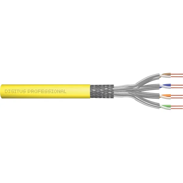 Digitus Professional Cat.7a S/FTP Verlegekabel simplex, Cca (gelb, 500 Meter Trommel)