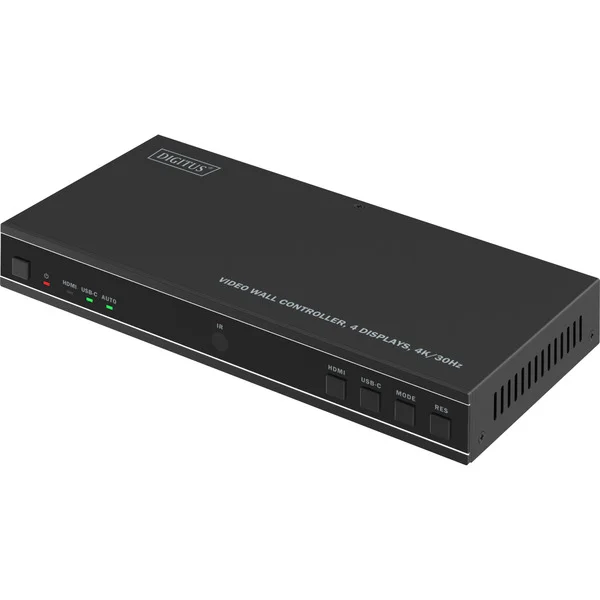 Digitus 4K HDMI Videowand-Controller, 4 Displays, HDMI Splitter (schwarz, mit Fernbedienung)