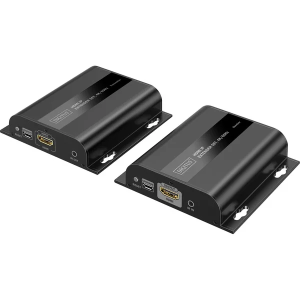Digitus 4K Video Extender USB-C > HDMI, 200 Meter, HDMI Verlängerung (schwarz, Sendeeinheit + Empfängereinheit)