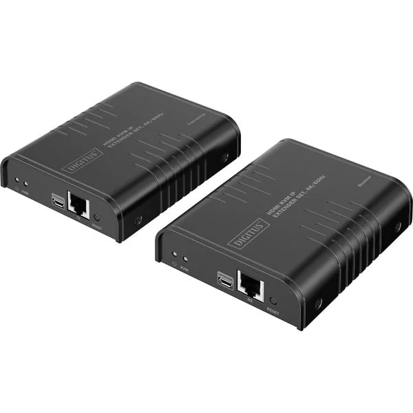 Digitus HDMI KVM IP Extender Set, KVM-Switch (schwarz, 4K/60Hz)