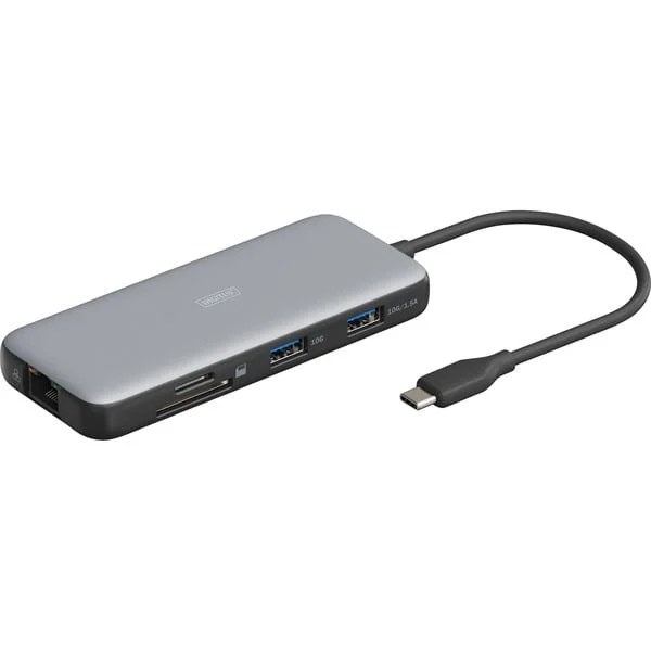 Digitus 7-Port USB-C Docking Station, Dockingstation (grau/schwarz)